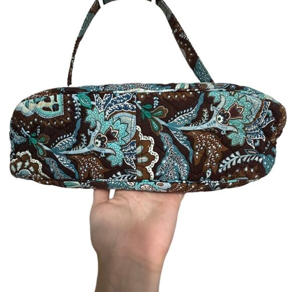 Vera Bradley Satchel Shoulder Bag Medium Java Blue Floral Cotton Retired - Picture 5 of 8